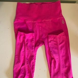 Free People Good Khama hot pink leggings M Great compression and flattering!